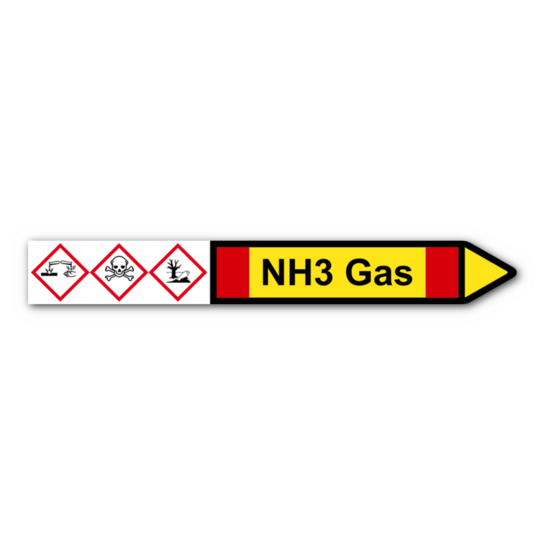 Rohrleitungskennzeichnung „NH3 Gas“