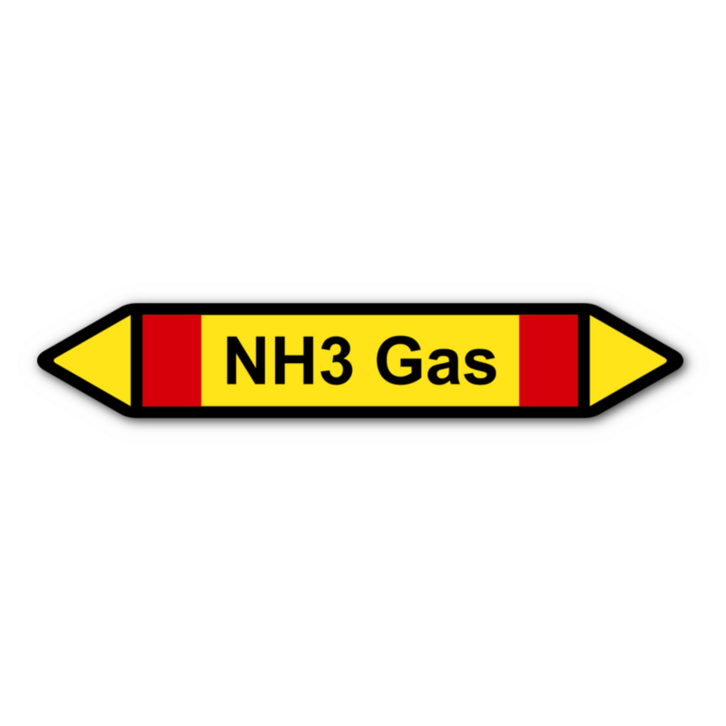Rohrleitungskennzeichnung „NH3 Gas“, ohne Piktogramme