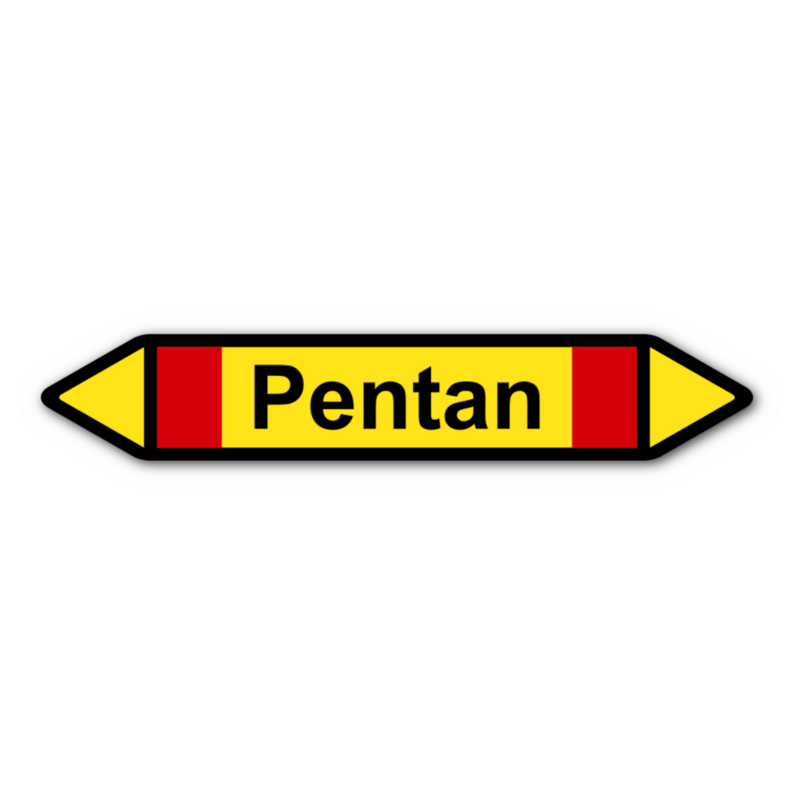 Rohrleitungskennzeichnung „Pentan“, ohne Piktogramme