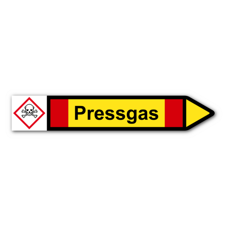 Rohrleitungskennzeichnung „Pressgas“