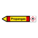 Rohrleitungskennzeichnung „Propangas“