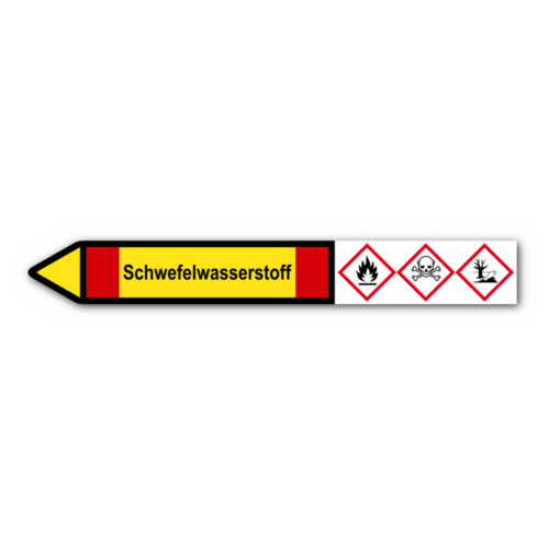 Rohrleitungskennzeichnung „Schwefelwasserstoff“