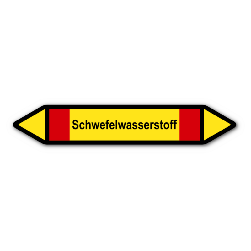 Rohrleitungskennzeichnung „Schwefelwasserstoff“, ohne Piktogramme