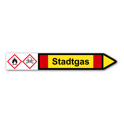 Rohrleitungskennzeichnung „Stadtgas“