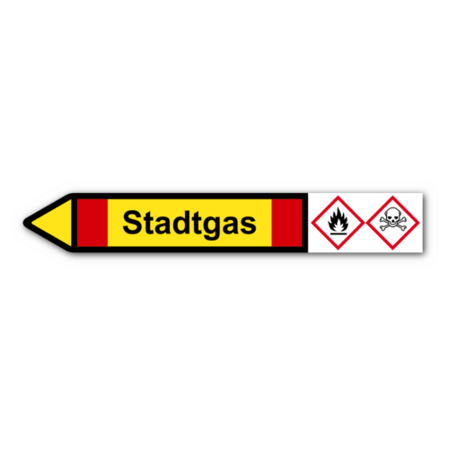 Rohrleitungskennzeichnung „Stadtgas“