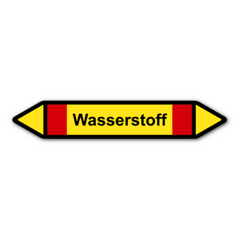 Rohrleitungskennzeichnung „Wasserstoff“, ohne Piktogramme