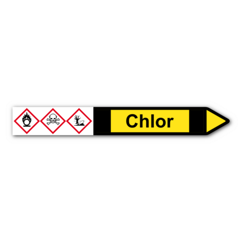 Rohrleitungskennzeichnung „Chlor“