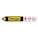 Rohrleitungskennzeichnung „Chlorgas“