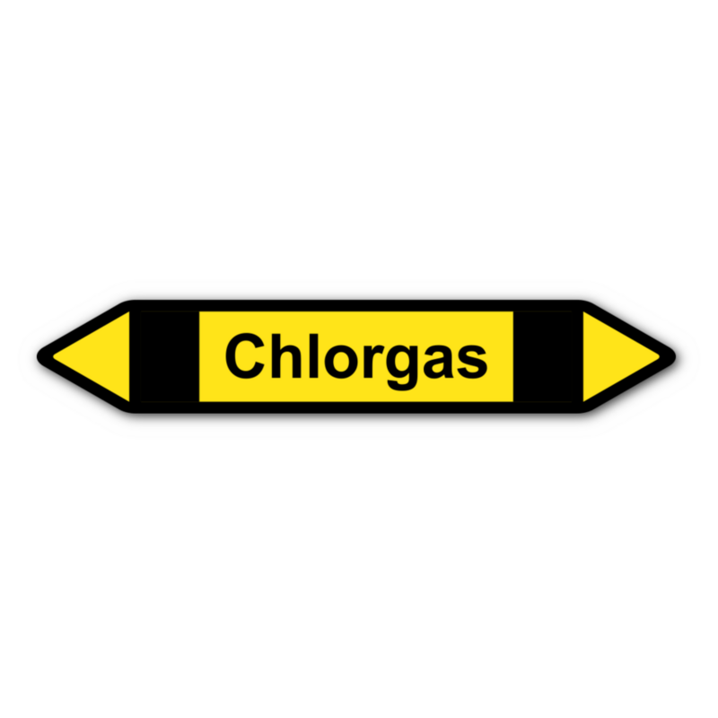 Rohrleitungskennzeichnung „Chlorgas“, ohne Piktogramme