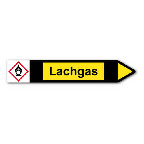 Rohrleitungskennzeichnung „Lachgas“