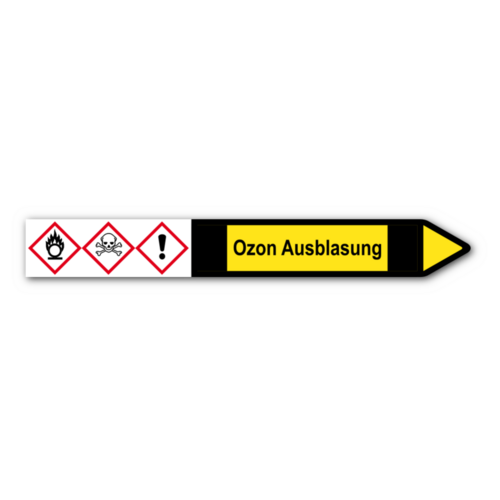 Rohrleitungskennzeichnung „Ozon Ausblasung“