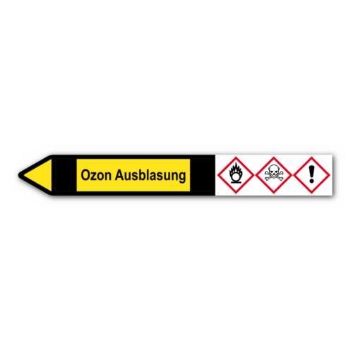 Rohrleitungskennzeichnung „Ozon Ausblasung“