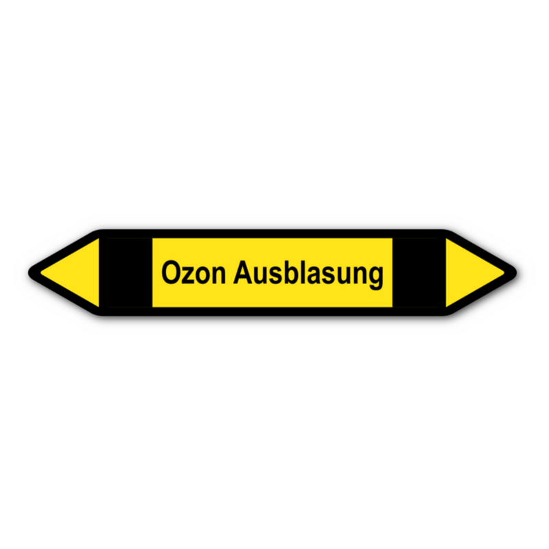 Rohrleitungskennzeichnung „Ozon Ausblasung“, ohne Piktogramme