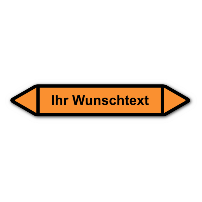 Rohrleitungskennzeichnung „Wunschtext“