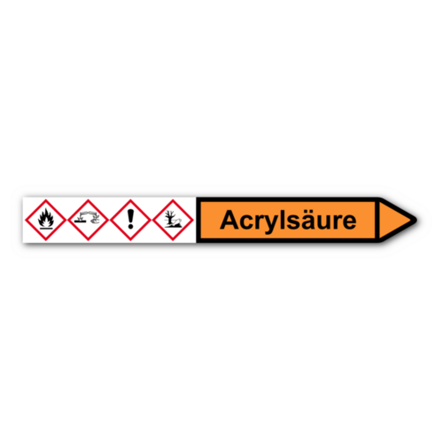 Rohrleitungskennzeichnung „Acrylsäure“