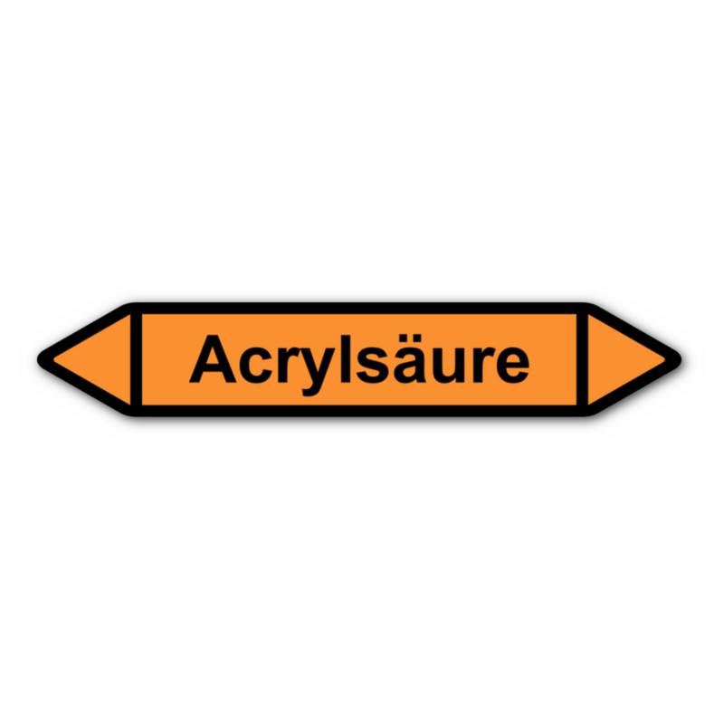 Rohrleitungskennzeichnung „Acrylsäure“, ohne Piktogramme