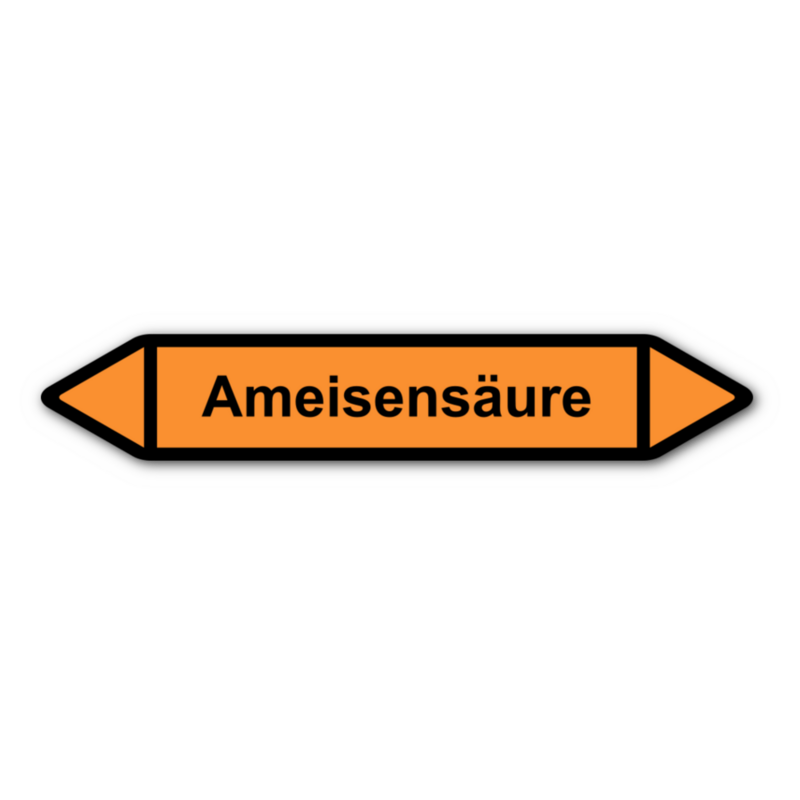 Rohrleitungskennzeichnung „Ameisensäure“, ohne Piktogramme