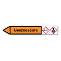 Rohrleitungskennzeichnung „Benzoesäure“