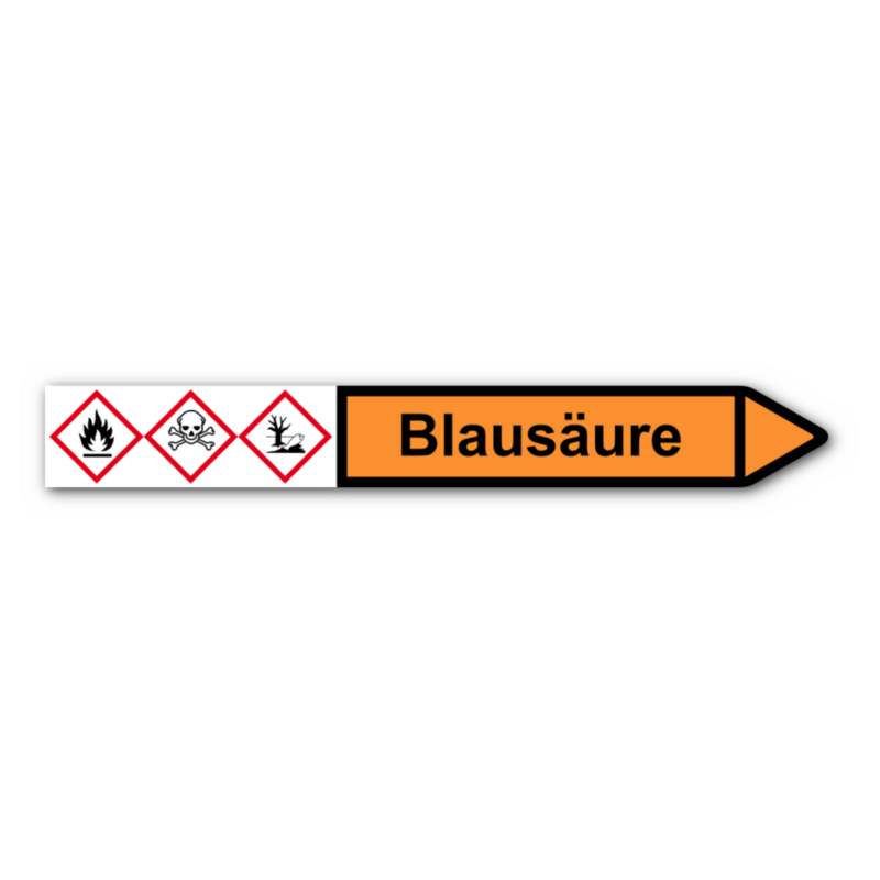 Rohrleitungskennzeichnung „Blausäure“