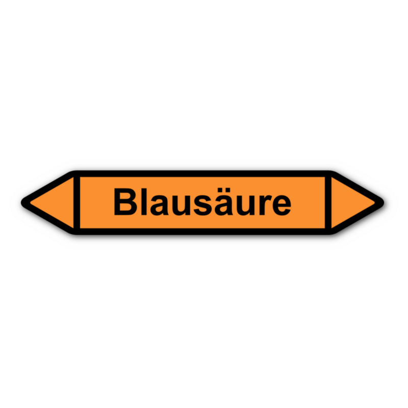 Rohrleitungskennzeichnung „Blausäure“, ohne Piktogramme