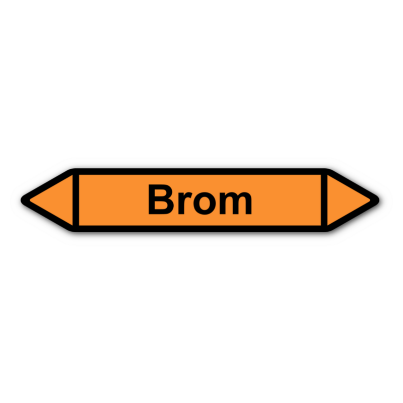 Rohrleitungskennzeichnung „Brom“, ohne Piktogramme