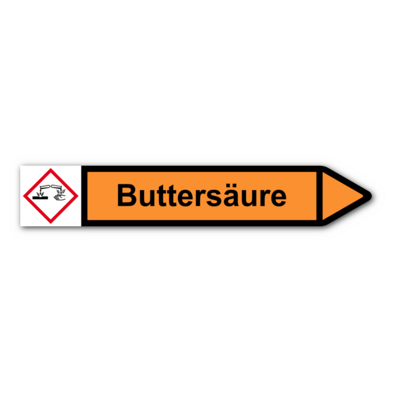 Rohrleitungskennzeichnung „Buttersäure“