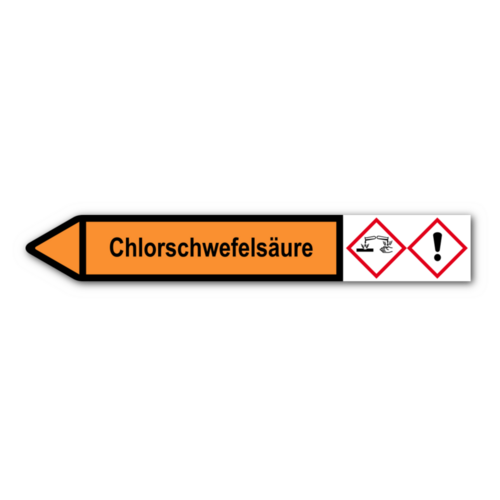 Rohrleitungskennzeichnung „Chlorschwefelsäure“
