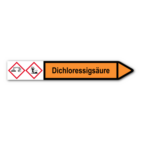 Rohrleitungskennzeichnung „Dichloressigsäure“