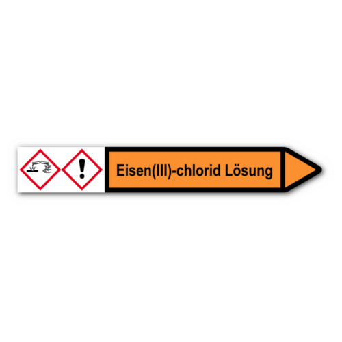 Rohrleitungskennzeichnung „Eisen(III)-chlorid Lösung“