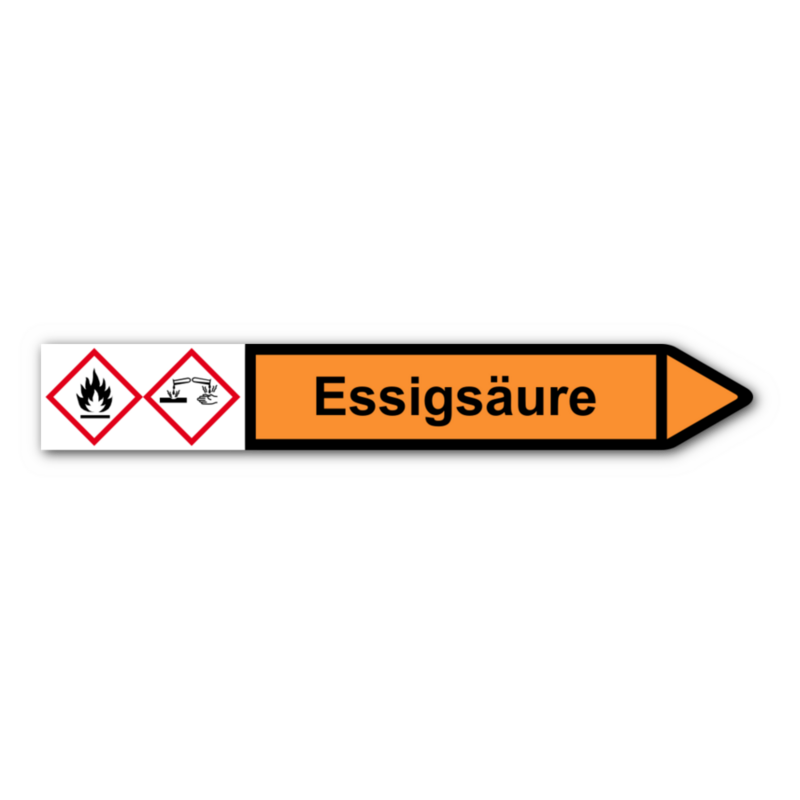 Rohrleitungskennzeichnung „Essigsäure“