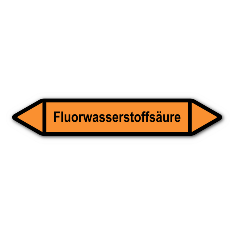 Rohrleitungskennzeichnung „Fluorwasserstoffsäure“, ohne Piktogramme