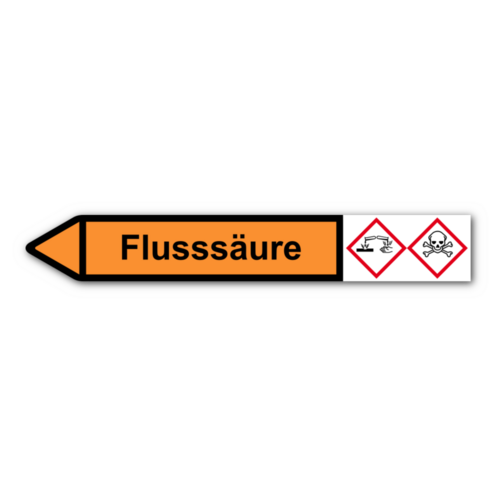Rohrleitungskennzeichnung „Flusssäure“