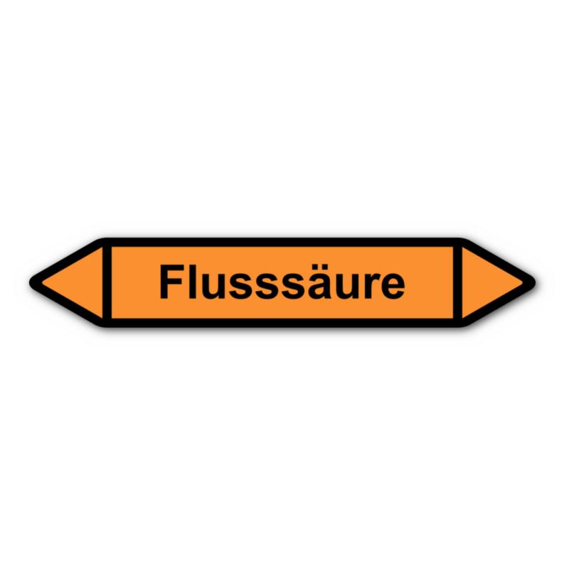 Rohrleitungskennzeichnung „Flusssäure“, ohne Piktogramme