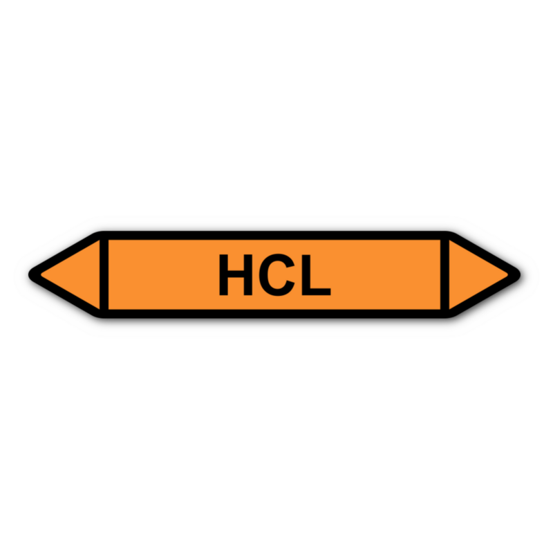 Rohrleitungskennzeichnung „HCL“, ohne Piktogramme