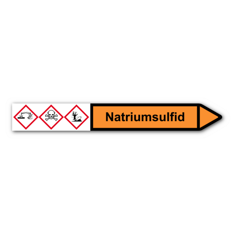 Rohrleitungskennzeichnung „Natriumsulfid“