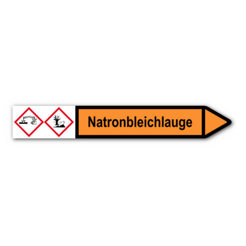 Rohrleitungskennzeichnung „Natronbleichlauge“