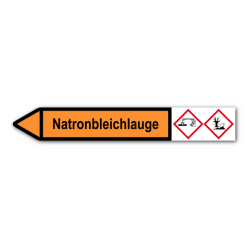 Rohrleitungskennzeichnung „Natronbleichlauge“