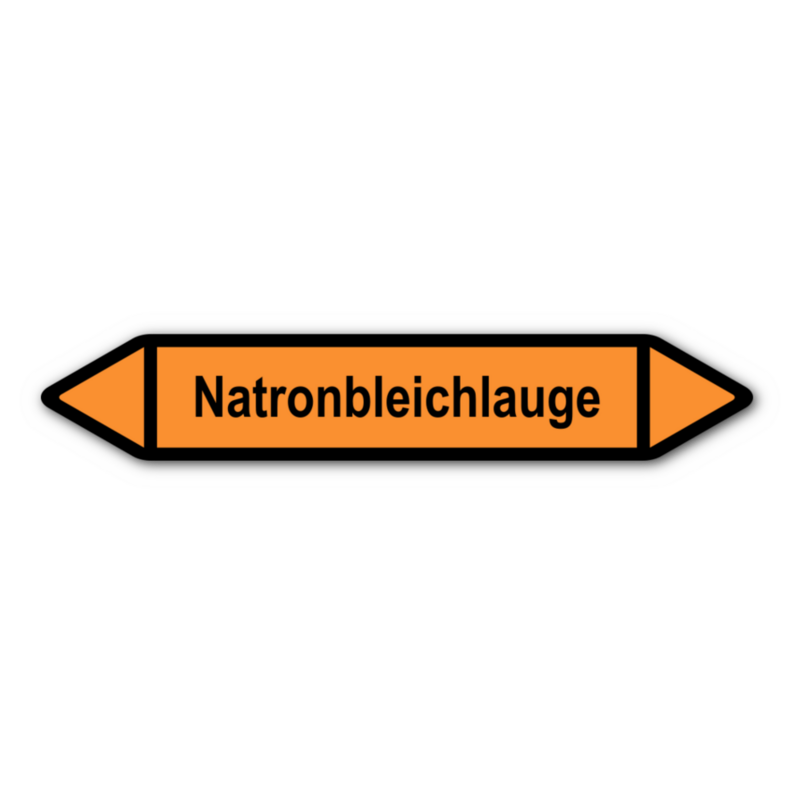 Rohrleitungskennzeichnung „Natronbleichlauge“, ohne Piktogramme