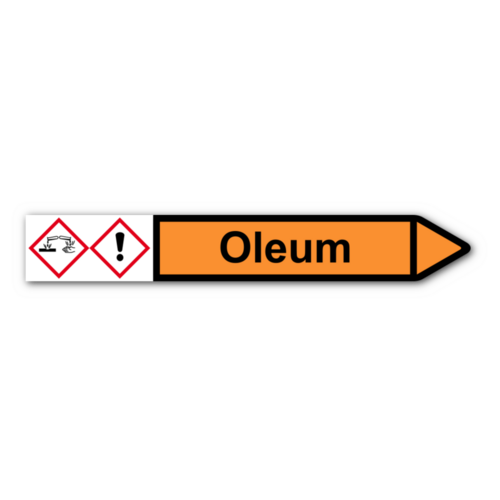 Rohrleitungskennzeichnung „Oleum“