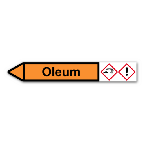 Rohrleitungskennzeichnung „Oleum“