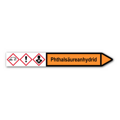 Rohrleitungskennzeichnung „Phthalsäureanhydrid“