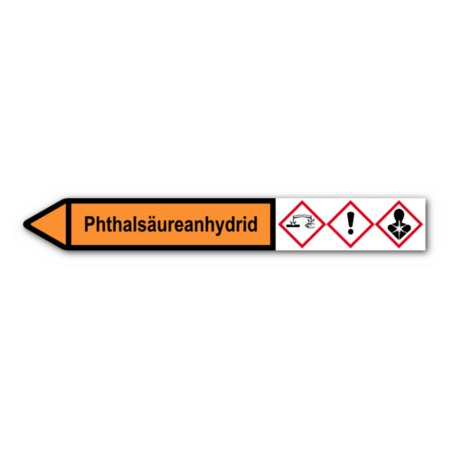 Rohrleitungskennzeichnung „Phthalsäureanhydrid“