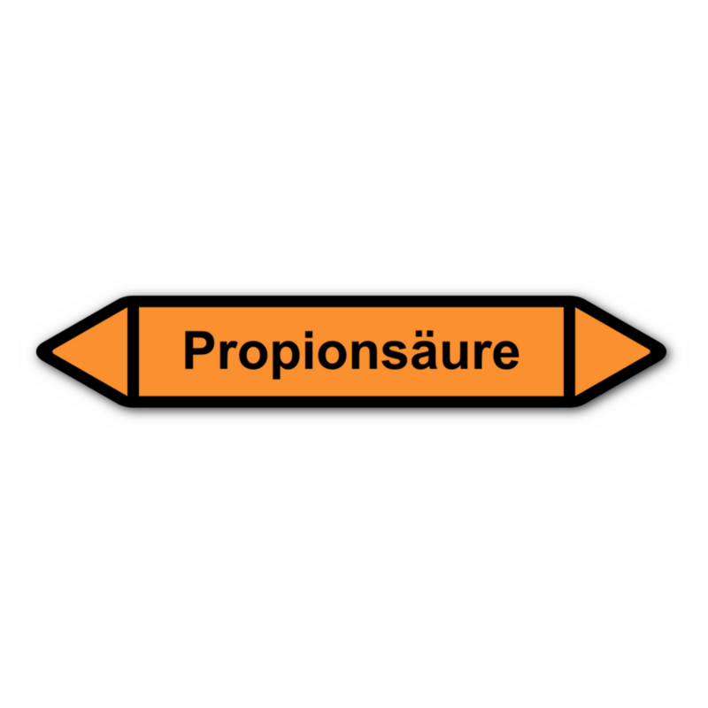 Rohrleitungskennzeichnung „Propionsäure“, ohne Piktogramme