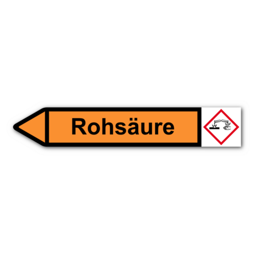 Rohrleitungskennzeichnung „Rohsäure“