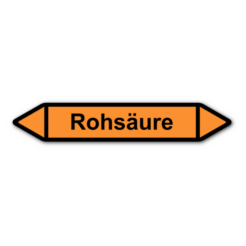 Rohrleitungskennzeichnung „Rohsäure“, ohne Piktogramme