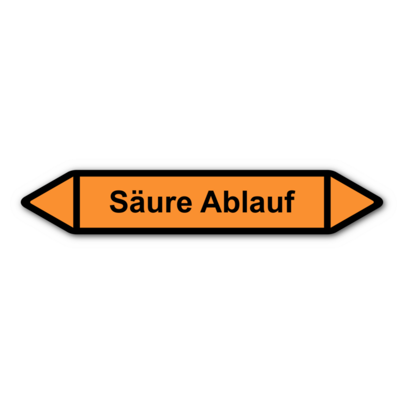 Rohrleitungskennzeichnung „Säure Ablauf“, ohne Piktogramme