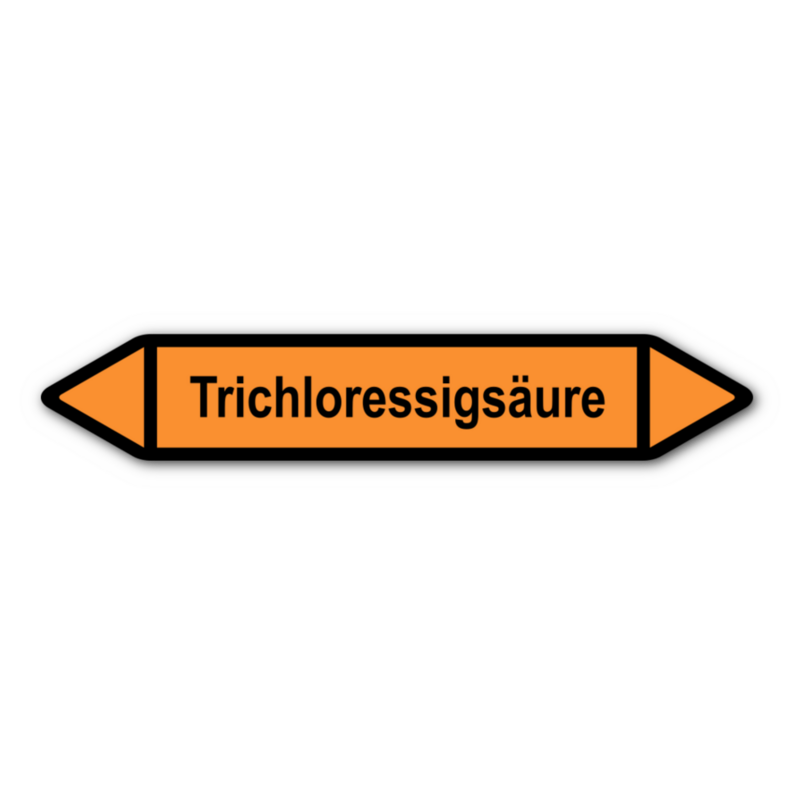 Rohrleitungskennzeichnung „Trichloressigsäure“, ohne Piktogramme