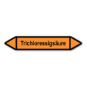 Rohrleitungskennzeichnung „Trichloressigsäure“, ohne Piktogramme