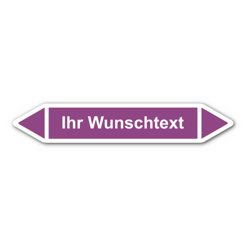 Rohrleitungskennzeichnung „Wunschtext“