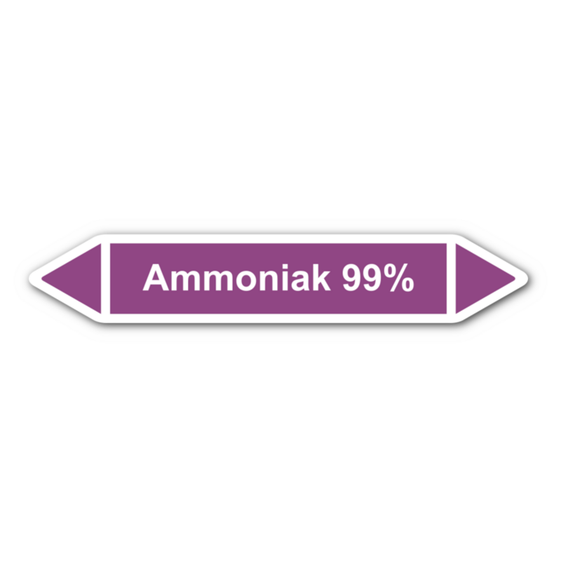 Rohrleitungskennzeichnung „Ammoniak 99%“, ohne Piktogramme